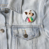 Gay Pride Rainbow Dog | Yorkshire Terrier Button (Beispiel)