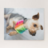 Gay Pride Rainbow Dog | Yorkshire Terrier Puzzle (Horizontal)