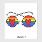 Gay Pride | Rainbow Doodle Heart Sonnenbrille Aufkleber (Blatt)