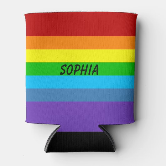 Gay Pride Rainbow Dose oder Flaschenhalter Individ Dosenkühler (Vorderseite)