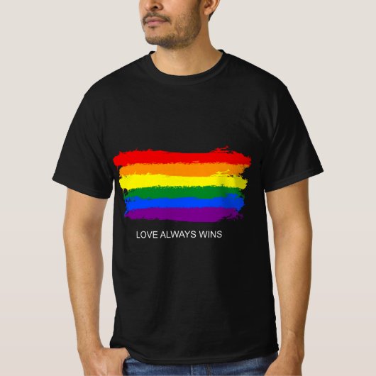 Gay Pride Rainbow Equality Liebe gewinnt Retro Str T-Shirt (Vorderseite)