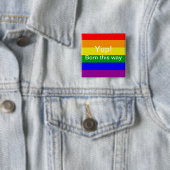 Gay Pride Rainbow-Fahne geboren Button (Beispiel)
