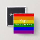 Gay Pride Rainbow-Fahne geboren Button (Vorne & Hinten)