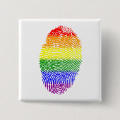 Gay Pride Rainbow Fingerprint Button (Vorderseite)