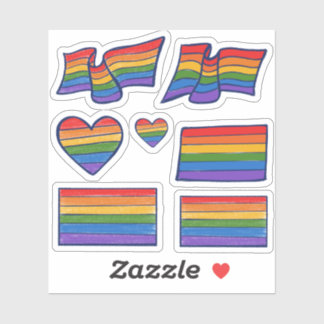Gay Pride Rainbow Flag Art Aufkleber