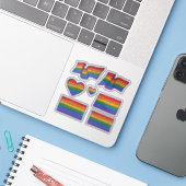 Gay Pride Rainbow Flag Art Aufkleber (Laptop mit iPhone)