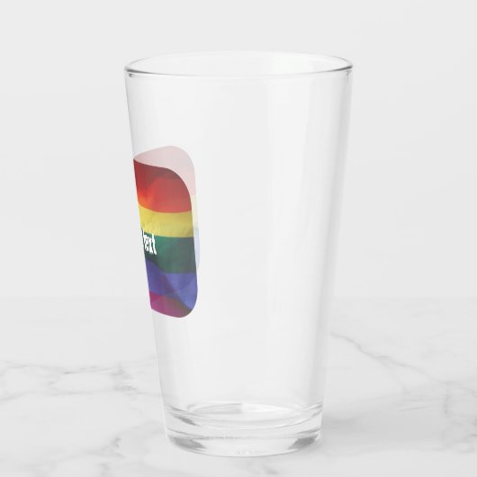 Gay Pride Rainbow Flag Benutzerdefinierter Text Glas (Links)