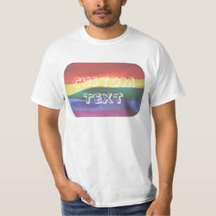 Gay Pride Rainbow Flag Benutzerdefinierter Text T-Shirt