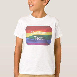 Gay Pride Rainbow Flag Benutzerdefinierter Text T-Shirt
