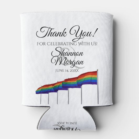 Gay Pride Rainbow Flag Gastgeschenk Hochzeit Viele Dosenkühler (Rückseite)