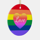 Gay Pride Rainbow Flag Herzlich Willkommen im LGBT Keramik Ornament (Rechts)