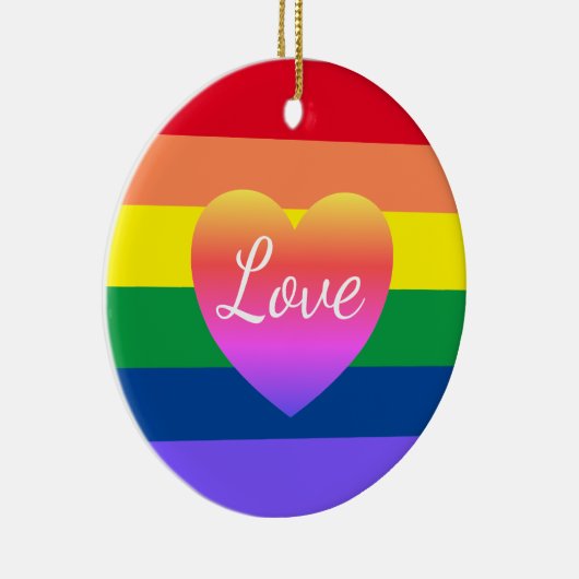 Gay Pride Rainbow Flag Herzlich Willkommen im LGBT Keramik Ornament (Rechts)