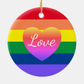 Gay Pride Rainbow Flag Herzlich Willkommen im LGBT Keramik Ornament (Hinten)