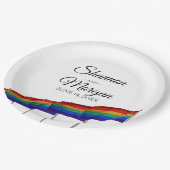 Gay Pride Rainbow Flag Hochzeitspapier-Teller Pappteller (Schrägansicht)