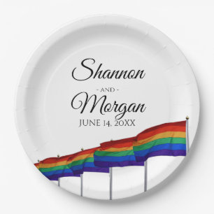 Gay Pride Rainbow Flag Hochzeitspapier-Teller Pappteller