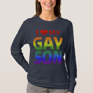 Gay Pride Rainbow Flag I Liebe mein Gay son LGBTQ T-Shirt