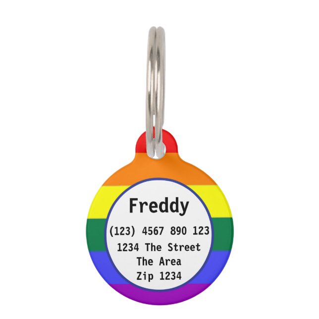 Gay Pride Rainbow Flag ID Name Tiermarke (Vorderseite)