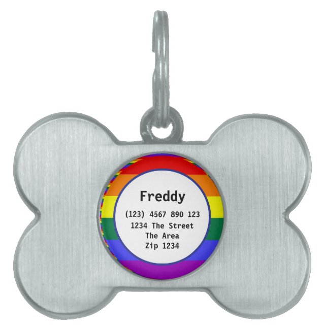 Gay Pride Rainbow Flag ID Name Tiermarke (Vorderseite)