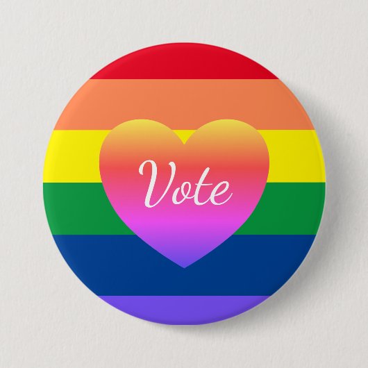 Gay Pride-Rainbow-Flag LGBTQ wählen Button (Vorderseite)