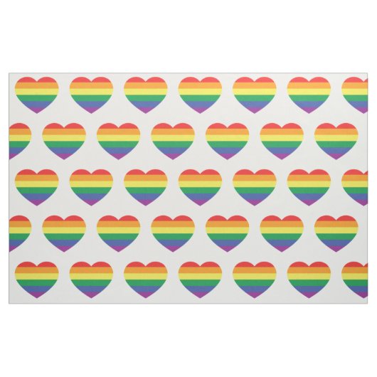 Gay Pride Rainbow Flag Liebe Herz Stoff (Fat Quarter (45,7 x 55,9 cm))