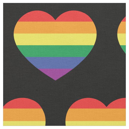 Gay Pride Rainbow Flag Liebe Herz Stoff (Nahaufnahme)