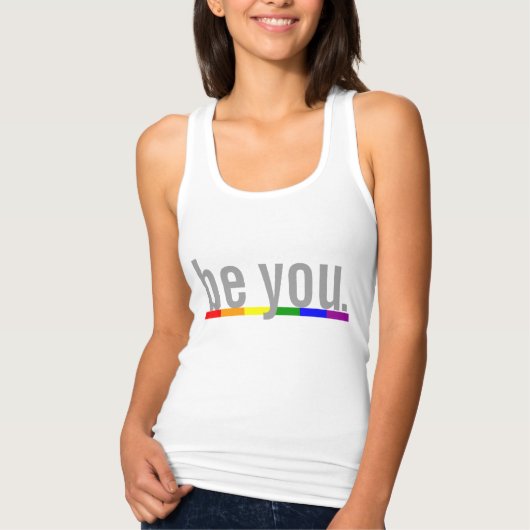 Gay Pride Rainbow Flag sein Tank Top (Vorderseite)