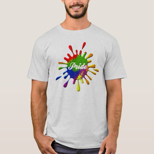 Gay Pride-Rainbow-Flag-Splash T-Shirt (Vorderseite)