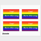 Gay Pride Rainbow Flag Yup Geboren Rechteckiger Aufkleber (Blatt)