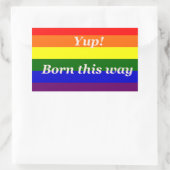 Gay Pride Rainbow Flag Yup Geboren Rechteckiger Aufkleber (Tasche)