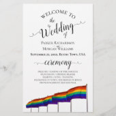 Gay Pride Rainbow Flags Budget Hochzeitsprogramm (Vorderseite)