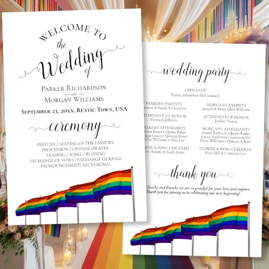 Gay Pride Rainbow Flags Budget Hochzeitsprogramm