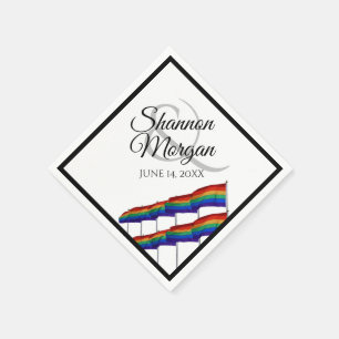 Gay Pride Rainbow Flags LGBTQ Hochzeit Serviette