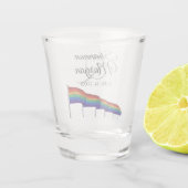Gay Pride Rainbow Flags Wedding Shot Glass Schnapsglas (Rückseite)