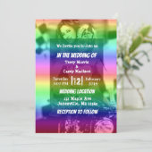 Gay Pride Rainbow Foto Hochzeitseinladungen Einladung (Stehend Vorderseite)