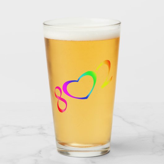 Gay Pride Rainbow Glas (Vorne (Gefüllt))