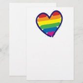 Gay Pride Rainbow Heart Briefpapier (Vorne/Hinten)