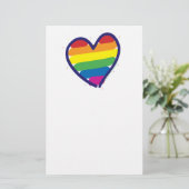 Gay Pride Rainbow Heart Briefpapier (Stehend Vorderseite)
