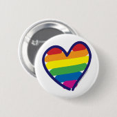 Gay Pride Rainbow Heart Button (Vorne & Hinten)