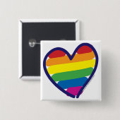 Gay Pride Rainbow Heart Button (Vorne & Hinten)