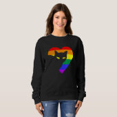 Gay Pride Rainbow Heart Kat LGbt Pride Monat Sweatshirt (Vorne ganz)