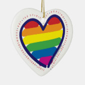 Gay Pride Rainbow Heart Keramik Ornament (Rechts)