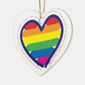 Gay Pride Rainbow Heart Keramik Ornament (Links)