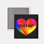 Gay Pride Rainbow Heart Magnet (Vorderseite/Rückseite)