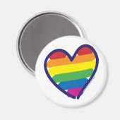 Gay Pride Rainbow Heart Magnet (Vorderseite/Rückseite)