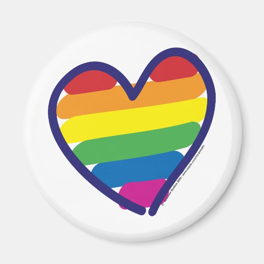 Gay Pride Rainbow Heart Magnet (Vorne)