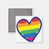 Gay Pride Rainbow Heart Magnet (Vorderseite/Rückseite)