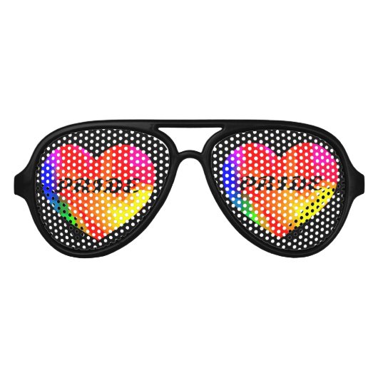 Gay Pride Rainbow Heart Partybrille (Vorderseite)