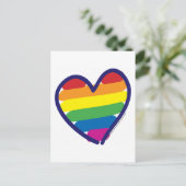 Gay Pride Rainbow Heart Postkarte (Stehend Vorderseite)