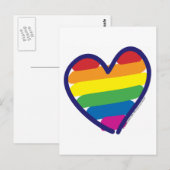 Gay Pride Rainbow Heart Postkarte (Vorne/Hinten)