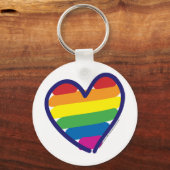 Gay Pride Rainbow Heart Schlüsselanhänger (Vorderseite)